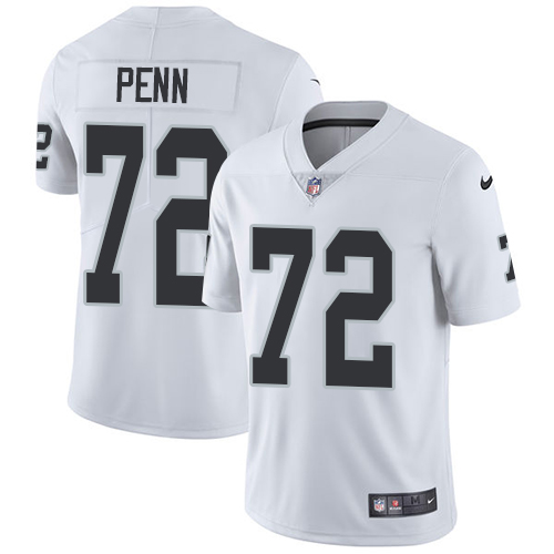 Nike Raiders #72 Donald Penn White Men's Stitched NFL Vapor Untouchable Limited Jersey